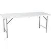 Image de Table Pliante, Table Valise, Table Pliable, Résistante Aux Intempéries, Avec Poignée, Idéale Pour Pique-nique, Camping, Barbecue, Fête, Supporte Jusqu'à 100 Kg, Blanche - Perel