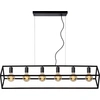 Image de Suspension de style loft pour table, noire, FABIAN 6xE27 40W, Lucide