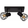 Image de Plafonnier FILOX noir 2xE27x40W en métal, dimensions : 17x27x10 cm, IP20, Lucide