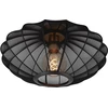 Image de Plafonnier à abat-jour ovale en tissu noir CORINA 1xE27 40W Lucide
