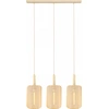 Image de Suspension avec abat-jours en tissu beige CORINA 3xE27 40W Lucide