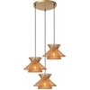 Image de Lampe suspendue boho triple avec finition dorée TASMAN 3xE27 60W Lucide