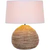 Image de Lampe de table en jonc de mer, marron et blanc, culot E27, Maduka Lucide