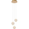 Image de Lampe suspendue ronde triple sphères en cristal or CINTRA LED 12,6W Lucide