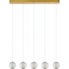 Image de Lustre LED CINTRA, doré et nuances dorées, 21 W, blanc chaud, 1 300 lm, acrylique, dimensions : 150 x 84 x 11 cm, IP20, Lucide