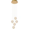 Image de CINTRA LED 21W Lucide boule de cristal ronde lampe pendante or