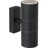 Image de Applique d'extérieur ARNE-LED noire 2xGU10x5W en métal, dimensions : 17 x 6,3 x 12 cm, IP44, Lucide