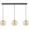 Image de Suspension en forme de rampe avec abat-jours métalliques dorés DANZA 3xE27 40W Lucide