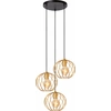 Image de Suspension avec abat-jours métalliques dorés DANZA 3xE27 40W Lucide