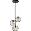 Image de Lampe suspendue avec abat-jour en métal noir DANZA 3xE27 40W Lucide