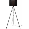 Image de Lampadaire noir avec abat-jour en rotin, culot E27, modèle Tagalog Lucide