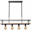 Image de Suspension MILONGA noire 4xE27x40W en métal, dimensions : 130x100x20 cm, IP20, Lucide