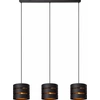 Image de Triple lampe suspendue moderne noire avec or ROSAS 3xE27 40W Lucide