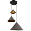 Image de Suspension Moderne Ronde À 3 Abat-jour Coniques E27 40w Gris Anthracite Lucide Spitze