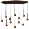 Image de Lampe Suspendue Ovale Calina 12 Lumières Avec Sphères Ambrées - 24406/86/96
