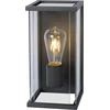 Image de Applique d'extérieur CLAIRE-LED noire et transparente, 1xE27x15W, verre, dimensions : 30x17,5x18 cm, IP54, Lucide