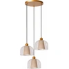 Image de Lampe suspendue en verre beige avec accessoires dorés GUNHILD 3xE27 60W Lucide
