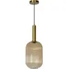 Image de Suspension MALOTO dorée et ambrée, 1xE27x40W, verre, dimensions : 150x20x20 cm, IP20, Lucide