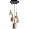 Image de JOANET 5xE27 40W Lucide lampe suspendue moderne abat-jour fumé irrégulier