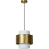 Image de Lampe suspendue blanche avec bord en verre doré FIRMIN 1xE27 40W Lucide