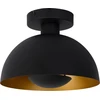 Image de SIEMON plafonnier semi-circulaire noir et or 1xE27 40W Lucide