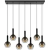 Image de MARIUS 7xE27 40W Lucide lampe suspendue sur table/îlot sphères en verre fumé