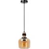 Image de Lampe suspendue abat-jour en verre avec finition en bois noir Ø18cm ILONA 1xE27 40W Lucide