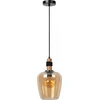 Image de Lampe suspendue avec abat-jour en verre et finition en bois noir Ø22cm ILONA 1xE27 40W Lucide