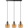 Image de Lampe suspendue à triple abat-jour en verre noir ILONA 3xE27 40W Lucide