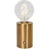 Image de Lucide VIVO - Lampe de table rechargeable - Batterie intégrée - Ø 8 cm - LED à intensité variable. - E27 - 1x1W 2700K - Or mat / Laiton   finition or mat