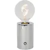 Image de Lucide VIVO - Lampe de table rechargeable - Batterie intégrée - Ø 8 cm - LED à intensité variable - Culot E27 - 1x1W 2700K - Chrome