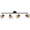 Image de Plafonnier Loft quadruple spot noir avec or 76cm MAREN 4xE14 40W Lucide