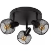 Image de Plafonnier loft rond triple spot noir MAREN 3xE14 40W Lucide