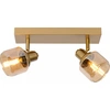 Image de Spot de plafond BJORN, doré et nuances dorées, 2xE14x40W, verre, dimensions : 15x30x15 cm, IP20, Lucide