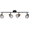 Image de Bandeau lumineux quadruple réflecteur en verre noir 74cm BJORN 4xE14 40W Lucide