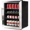 Image de Réfrigérateur de fête Domo DO91609BK, EK, capacité 60 l, modèle sur pied, noir et acier inoxydable