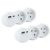 Image de Lot 2 Domino CHACON - 47002 - 2x16A mit USB-A +USB-C - Weiß (FR)