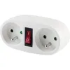 Image de CHACON - Fiche DOMINO 2 X 16 blanc + interrupteur -