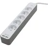 Image de Multiprise CHACON 5 prises 16 A avec 2 ports USB et câble de 1,5 m HO5VV-F 3 x 1,5 mm² blanc et marron