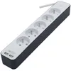 Image de Rallonge Chacon, 5 prises, 3500W, 230V, 1,5m, USB, noir