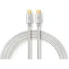 Image de Câble USB Nedis - USB 3.2 Gen 1 - USB-C mâle - USB-C mâle - 60 W - 4K@60Hz - 5 Gbps - plaqué or - 1.00 m - rond - tressé / nylon - aluminium - emballage avec fenêtre transparente