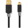 Image de Câble USB | USB 2.0 | USB-A mâle | USB Mini-B 5 broches mâle | 480 Mbps | Plaqué or | 2,00 m | Rond | PVC | Anthracite | Boîte avec fenêtre