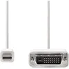 Image de Nedis Câble Mini Displayport - DisplayPort 1.2 - Mini DisplayPort mâle - DVI-D 24+1 broches mâle - 21.6 Gbps - nickelé - 2.00 m - rond - PVC - blanc - enveloppe