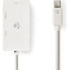 Image de Nedis Câble Mini Displayport - DisplayPort 1.2 - Mini DisplayPort mâle - DVI-D 24+1 broches femelle / HDMI entrée / VGA femelle - 21.6 Gbps - nickelé - 0.20 m - rond - PVC - blanc - sac plastique