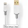 Image de Câble Nedis Lightning - USB 2.0 - Apple Lightning 8 broches - USB-A mâle - 480 Mbps - plaqué or - 1.00 m - rond - PVC - gris / blanc - boîte