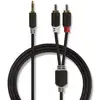 Image de Nedis CABW22200AT30 câble audio 3 m 3,5mm 2 x RCA Anthracite - Neuf