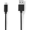 Image de Nedis Câble USB - USB 2.0 - USB-A mâle - USB Micro-B mâle - 9 W - 480 Mbps - Nickelé - 5,00 m - Rond - PVC - Noir - Couvercle