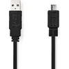 Image de Câble USB | USB 2.0 | USB-A mâle | USB Micro-B mâle | 480 Mbps | Nickelé | 1.00 m | Plat | PVC | Noir | Enveloppe
