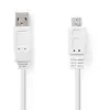 Image de Nedis CCGP60410WT10 câble USB USB 2.0 1 m USB A Micro-USB B Blanc - Neuf