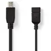 Image de Nedis CCGP60315BK02 câble USB USB 2.0 0,2 m USB A Noir - Neuf